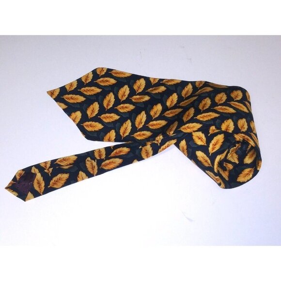 J. Garcia Mens Tie Landscape With Eye Collection Ten Limited Wide leaf print EUC - Picture 8 of 8